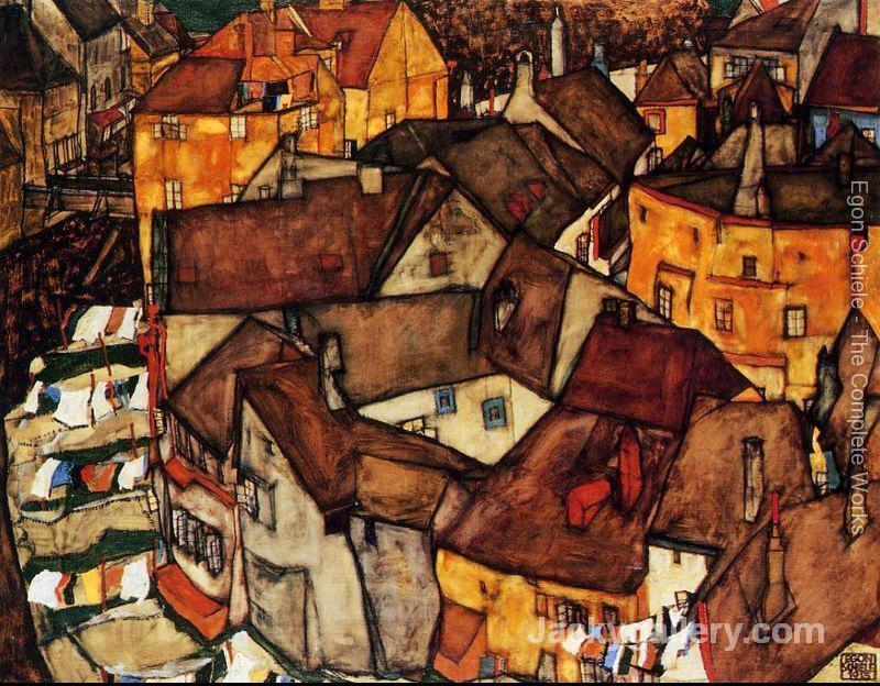 Krumau Town Crescent I by Egon Schiele paintings reproduction
